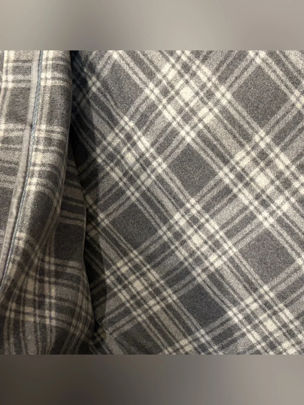 Vintage wool blend tartan grey white Plaid Wrap Midi Skirt 90’s grunge preppy